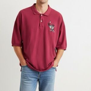 Acme Clothing Red Looney Tunes Embroidered Golf Polo Shirt XXL